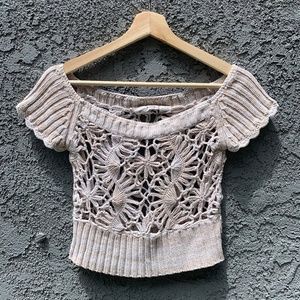 DKNY Crochet Crop Top Size S